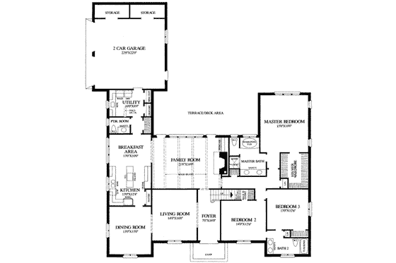 Floor Plan - Main Floor for European House Plan #137-225 - 5 bed, 3.5 bath