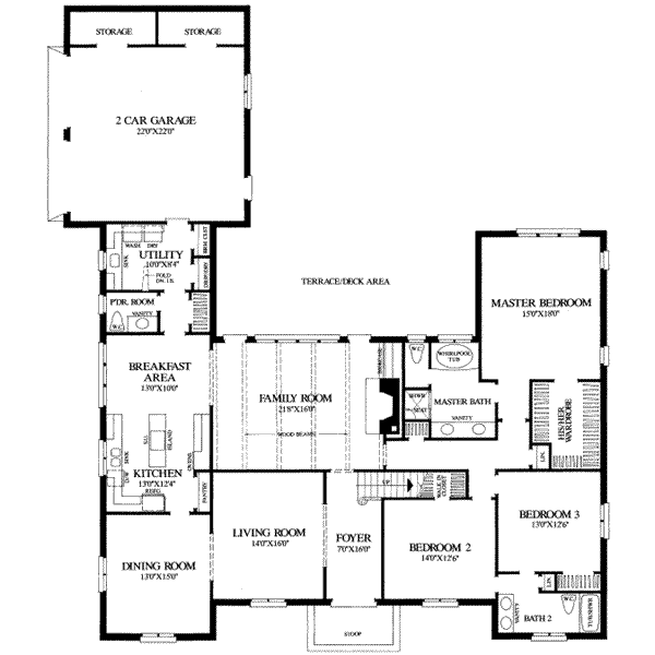 Architectural House Design - European Floor Plan - Main Floor Plan #137-225