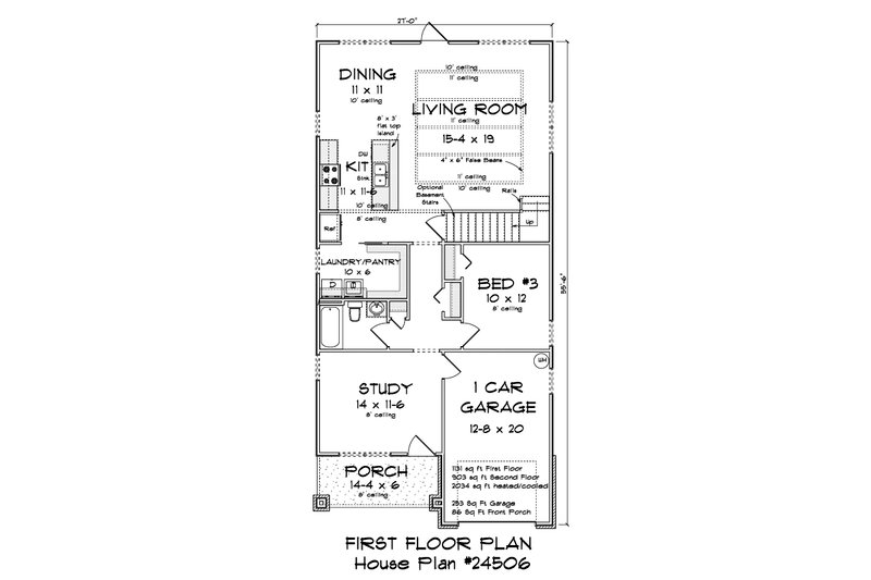 House Design - Floor Plan - Main Floor 1 for Modern House Plan #513-2299 - 3 bed, 3 bath