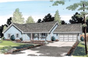 Ranch Exterior - Front Elevation Plan #312-169