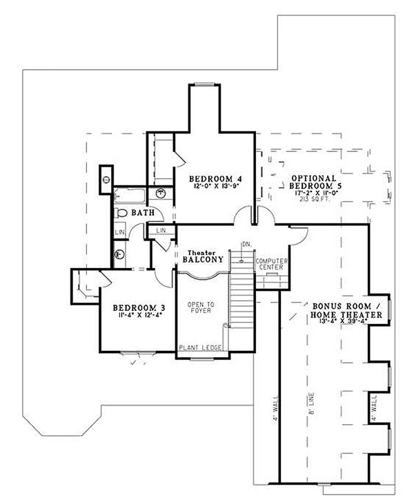 Architectural House Design - Craftsman Floor Plan - Upper Floor Plan #17-2153