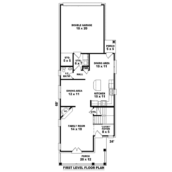 Southern Floor Plan - Main Floor Plan #81-1370