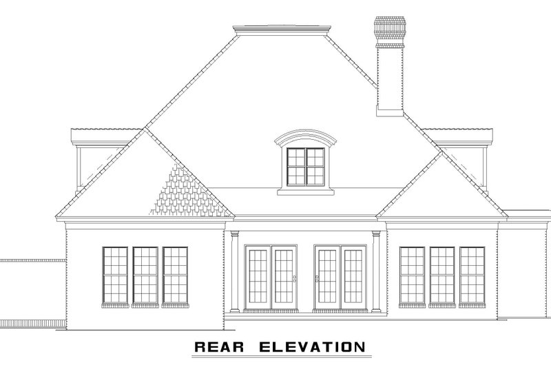 House Design - Exterior - Rear Elevation for Traditional House Plan #17-3267 - 4 bed, 3 bath