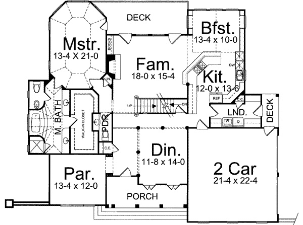 Home Plan - Colonial Floor Plan - Main Floor Plan #119-160