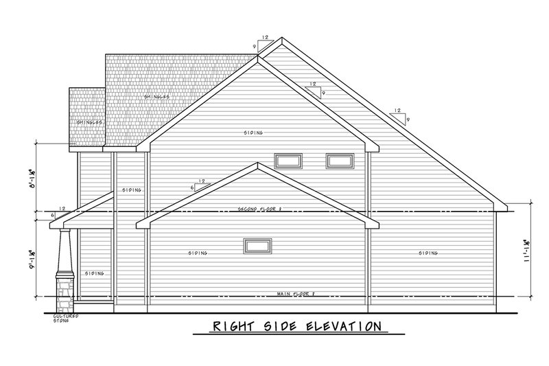 House Plan Design - Exterior - Other Elevation 2 for Craftsman House Plan #20-2485 - 4 bed, 3.5 bath