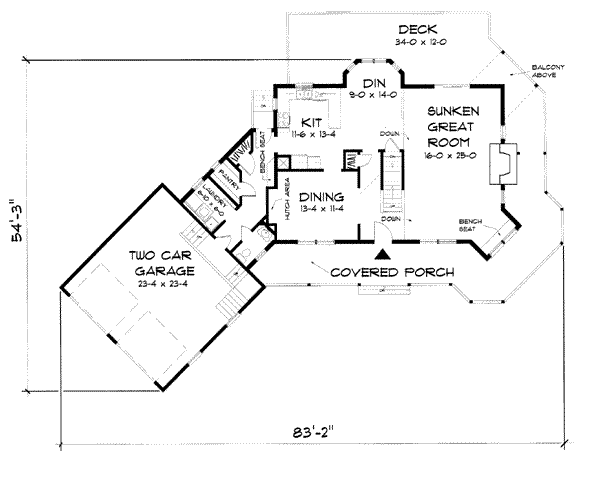Country Floor Plan - Main Floor Plan #75-185