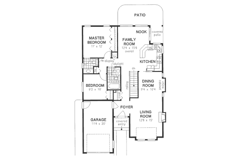 Dream House Plan - Floor Plan - Main Floor for Traditional House Plan #18-9256 - 2 bed, 1.5 bath
