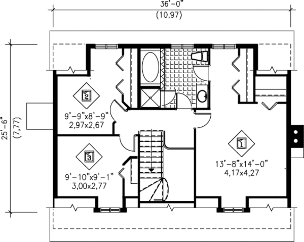 European Floor Plan - Upper Floor Plan #25-4251