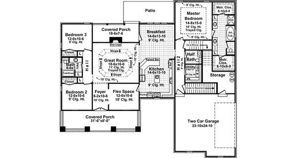 Home Plan - Country Floor Plan - Main Floor Plan #21-375
