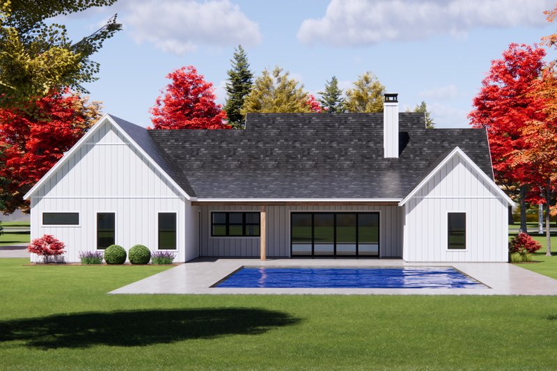 Architectural House Design - Exterior - Rear Elevation for Farmhouse House Plan #1096-156 - 5 bed, 4.5 bath