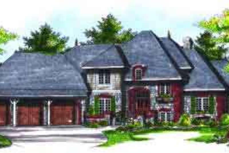 House Blueprint - European Exterior - Front Elevation Plan #70-730