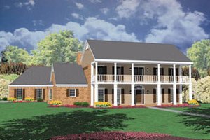 Southern Exterior - Front Elevation Plan #36-236