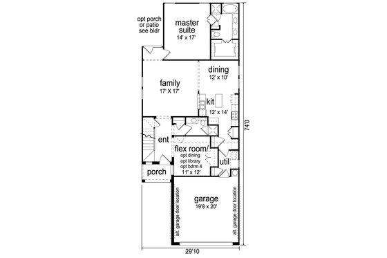 Floor Plan - Main Floor for Cottage House Plan #84-569 - 3 bed, 2.5 bath