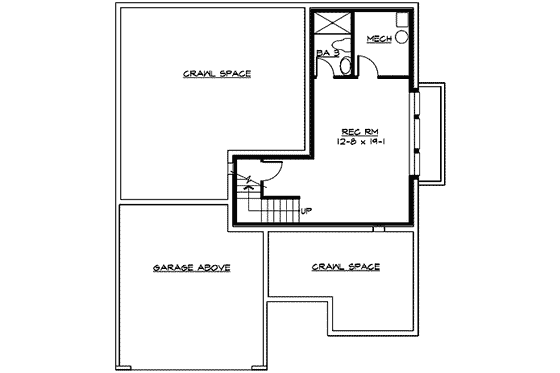 Floor Plan - Lower Floor for Craftsman House Plan #132-134 - 3 bed, 3.5 bath