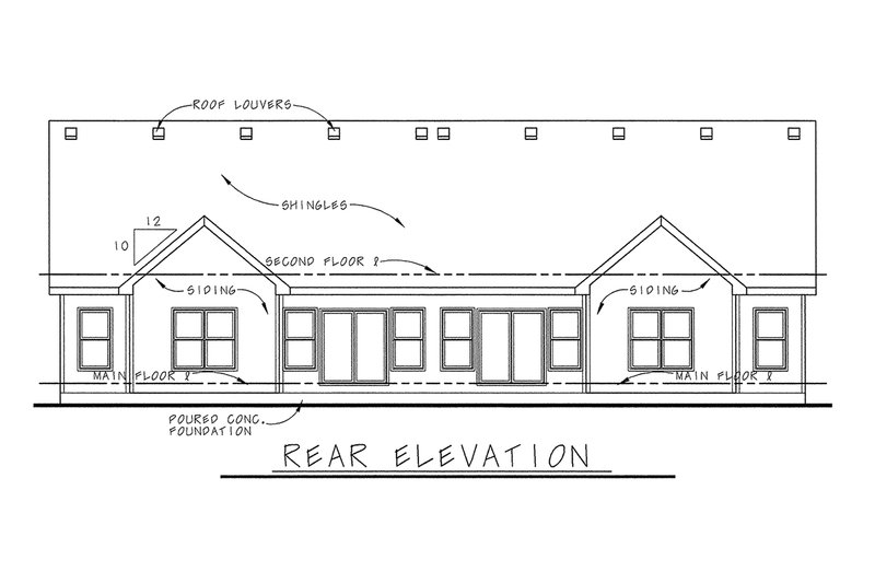 Dream House Plan - Exterior - Rear Elevation for Bungalow House Plan #20-2136 - 3 bed, 3 bath