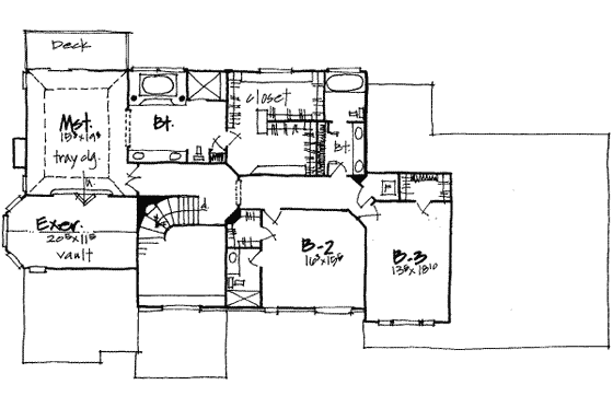 Floor Plan - Upper Floor for Traditional House Plan #308-163 - 4 bed, 2.5 bath