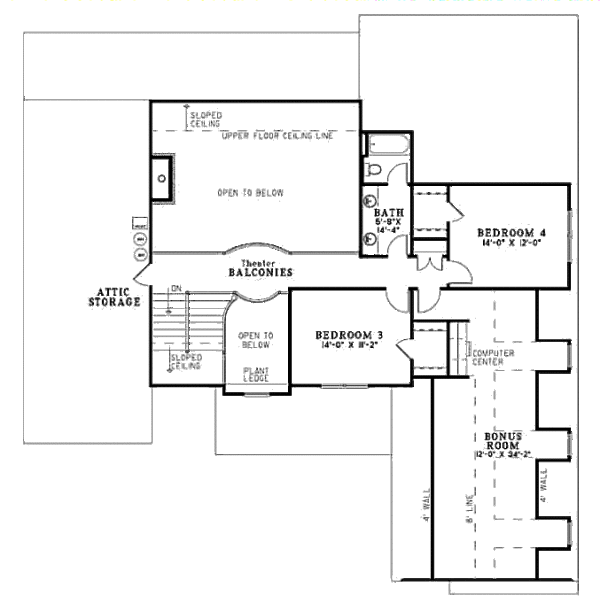 Traditional Style House Plan - 4 Beds 3 Baths 3167 Sq/Ft Plan #17-2147 ...