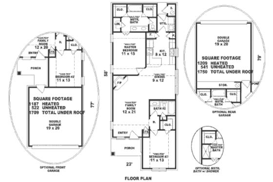Floor Plan - Main Floor for Southern House Plan #81-158 - 2 bed, 2 bath