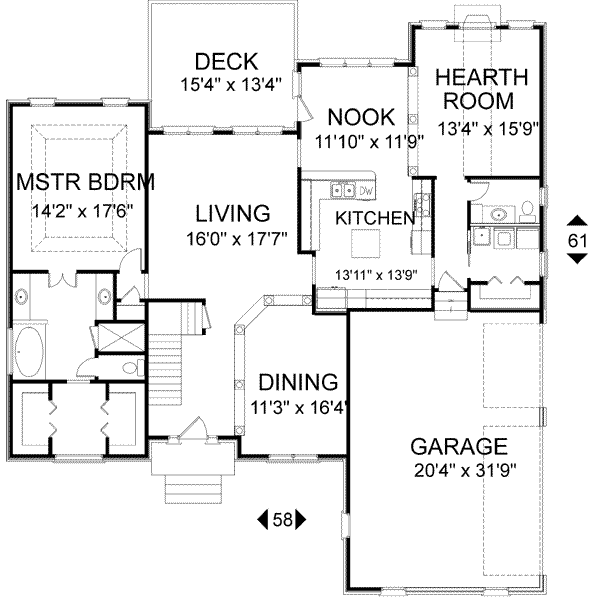 Home Plan - European Floor Plan - Main Floor Plan #56-199