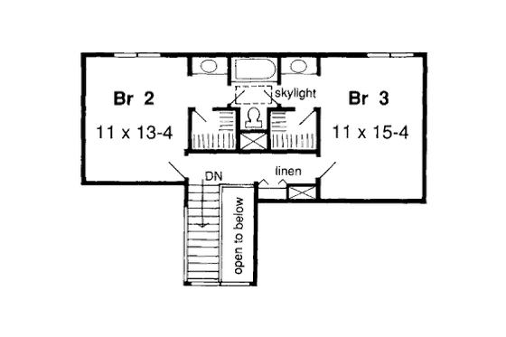 Floor Plan - Upper Floor for Modern House Plan #312-533 - 3 bed, 2.5 bath