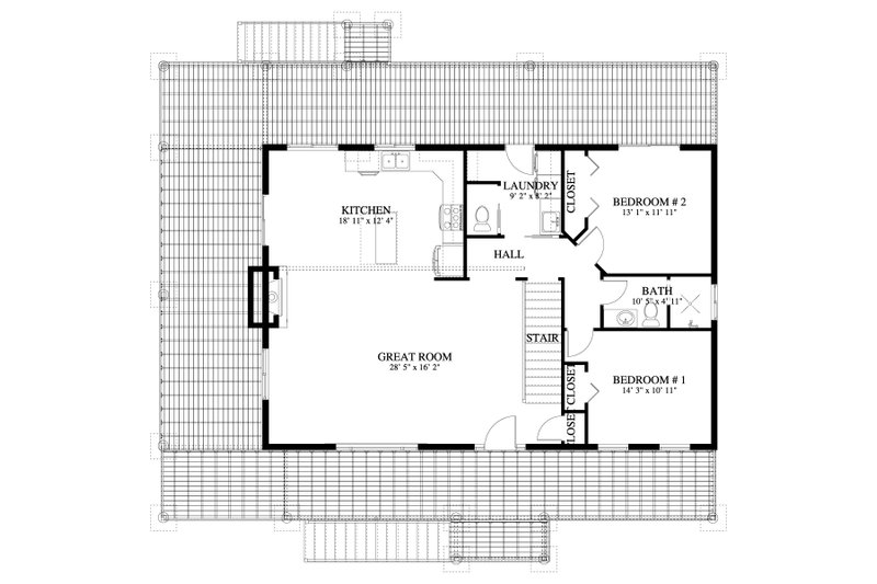 House Blueprint - Floor Plan - Main Floor for Cabin House Plan #1060-190 - 4 bed, 2.5 bath