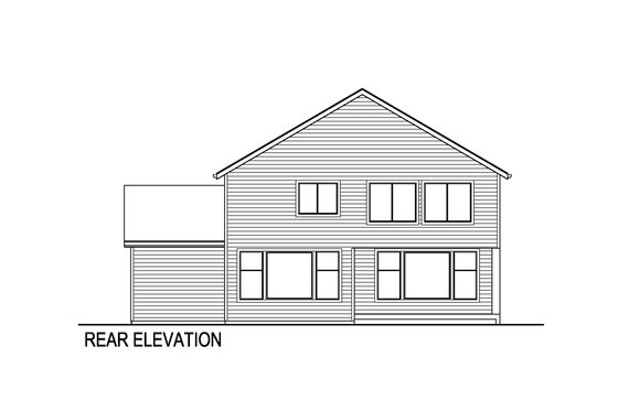 Exterior - Rear Elevation for Contemporary House Plan #569-81 - 5 bed, 3 bath