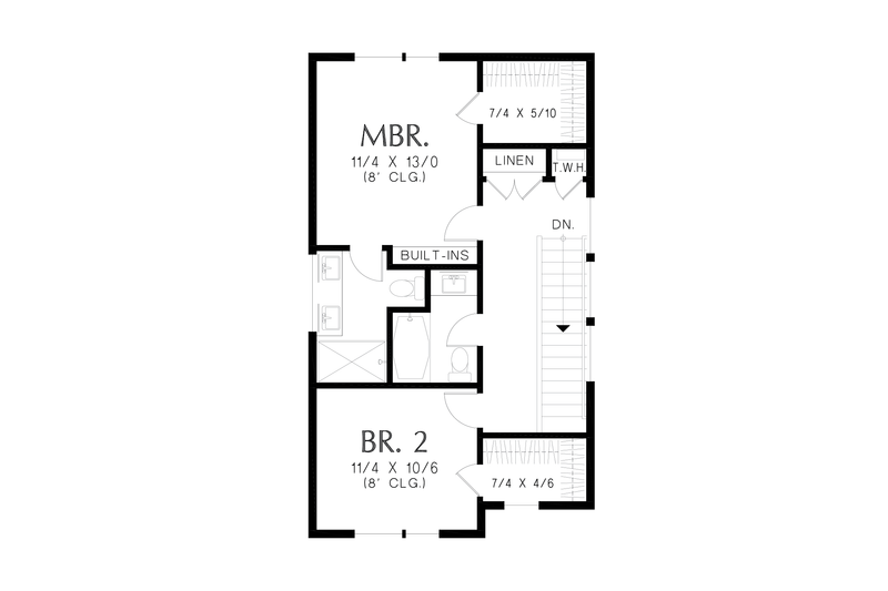 Home Plan - Floor Plan - Upper Floor for Contemporary House Plan #48-1103 - 3 bed, 3 bath