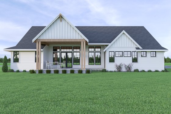 Exterior - Rear Elevation for Contemporary House Plan #1070-86 - 3 bed, 3.5 bath