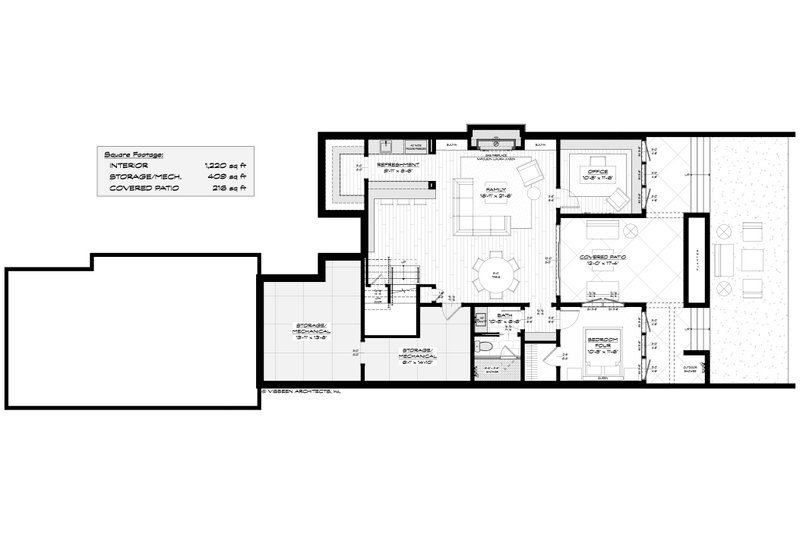 Home Plan - Floor Plan - Lower Floor for Cottage House Plan #928-397 - 4 bed, 4 bath