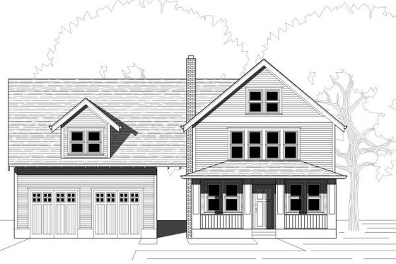 Exterior - Front Elevation for Country House Plan #423-37 - 3 bed, 2.5 bath