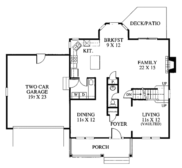 House Plan Design - Country Floor Plan - Main Floor Plan #1053-7