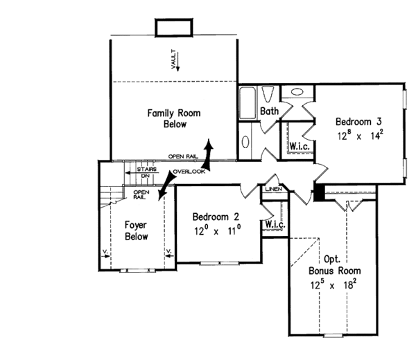 Architectural House Design - Traditional Floor Plan - Upper Floor Plan #927-70