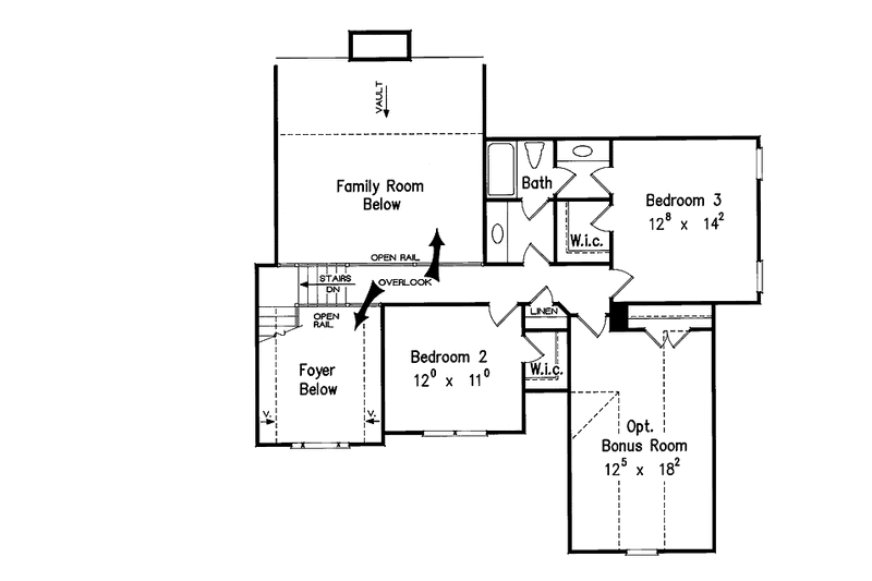 Home Plan - Floor Plan - Upper Floor 1 for Traditional House Plan #927-70 - 4 bed, 3 bath
