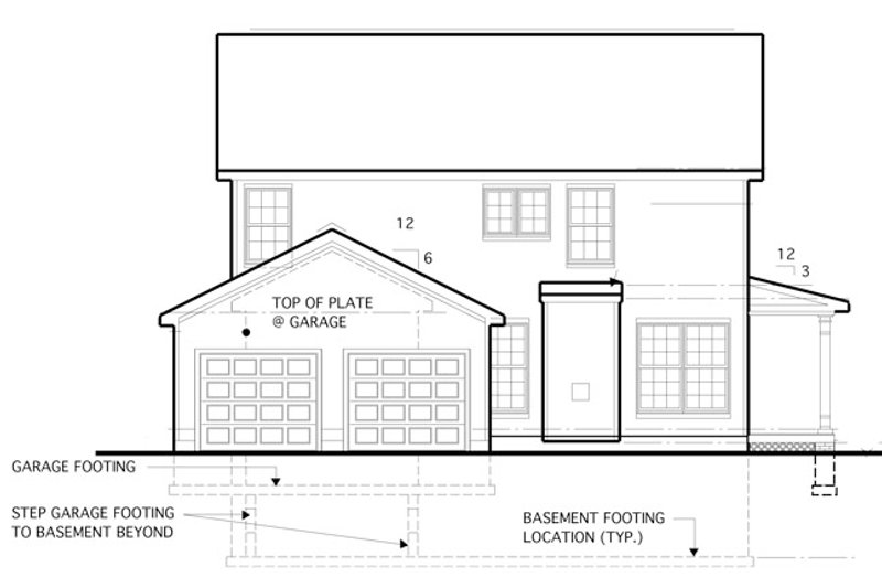 Home Plan - Exterior - Rear Elevation for Traditional House Plan #1053-53 - 4 bed, 2.5 bath