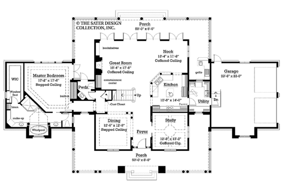 Floor Plan - Main Floor for European House Plan #930-205 - 3 bed, 2.5 bath