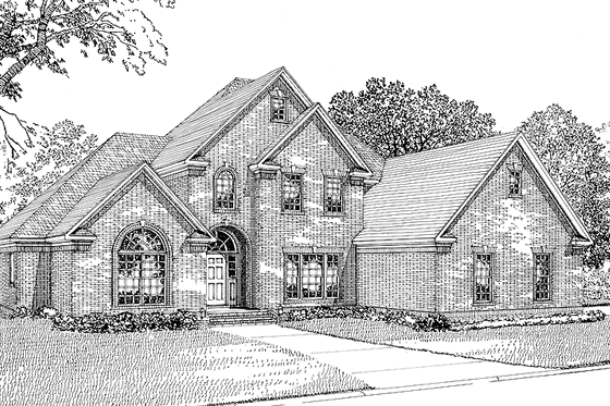 Exterior - Front Elevation 4 for Traditional House Plan #17-2721 - 3 bed, 2.5 bath