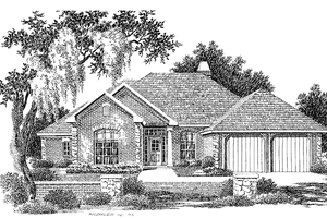 House Blueprint - Ranch Exterior - Front Elevation Plan #310-1003