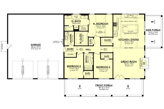 Floor Plan - Main Floor for Barndominium House Plan #430-386 - 3 bed, 2 bath