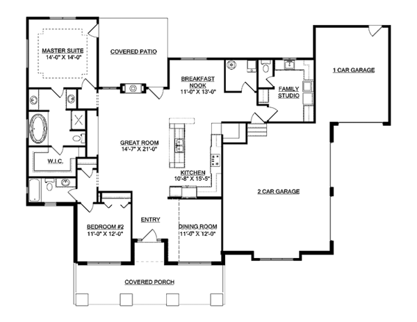 Home Plan - Craftsman Floor Plan - Main Floor Plan #950-1