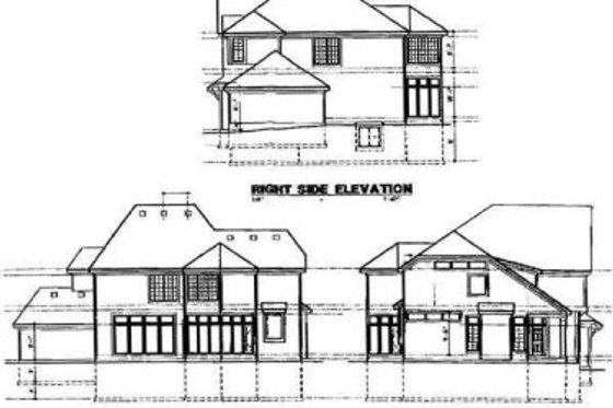 Exterior - Rear Elevation for European House Plan #67-567 - 4 bed, 3.5 bath