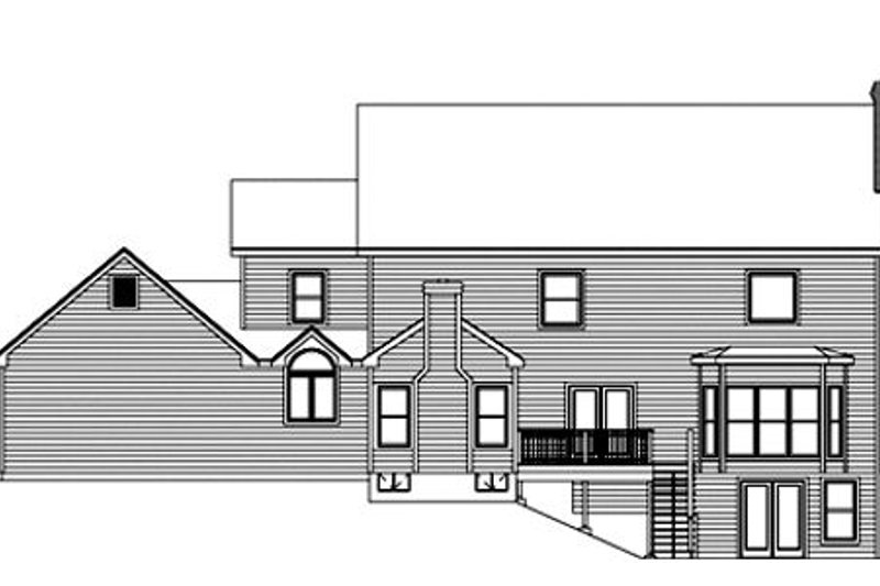 Dream House Plan - Exterior - Rear Elevation for Colonial House Plan #57-121 - 4 bed, 4.5 bath