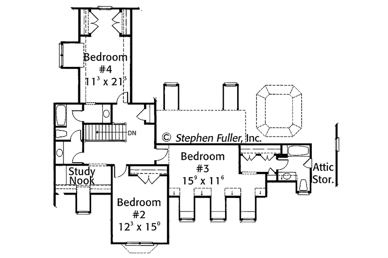 Home Plan - Floor Plan - Upper Floor for Country House Plan #429-344 - 4 bed, 3.5 bath