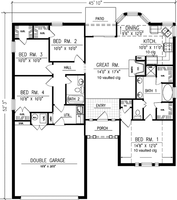 Architectural House Design - Country Floor Plan - Main Floor Plan #42-677