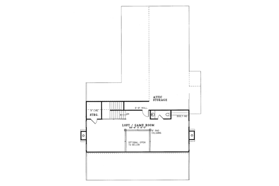 Floor Plan - Upper Floor for Country House Plan #17-2714 - 1 bed, 1 bath