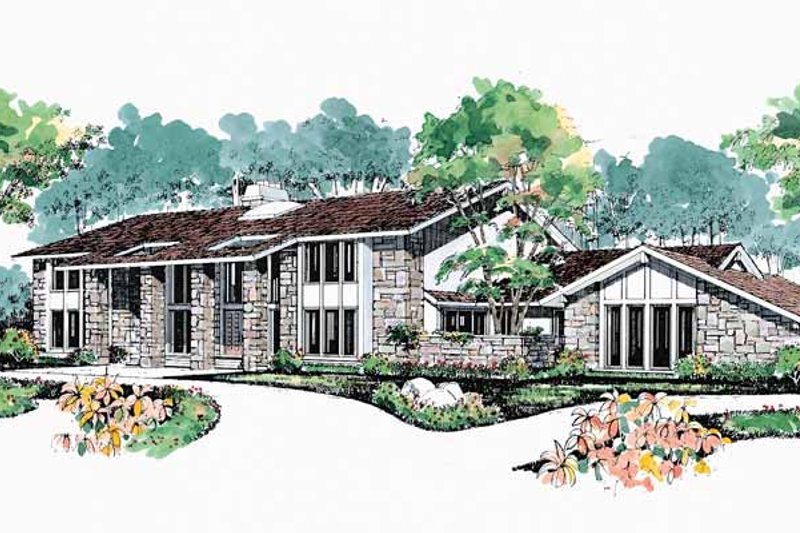Home Plan - Contemporary Exterior - Front Elevation Plan #72-872