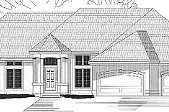 Exterior - Front Elevation for Traditional House Plan #67-372 - 3 bed, 3.5 bath
