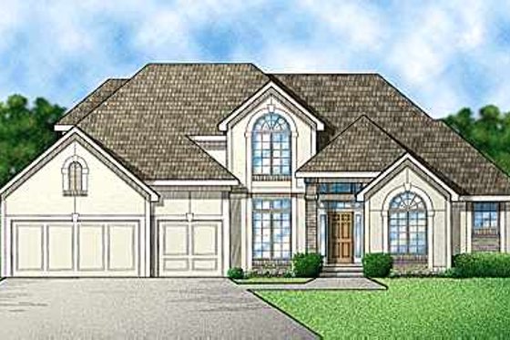 Exterior - Front Elevation for Traditional House Plan #67-305 - 4 bed, 3 bath