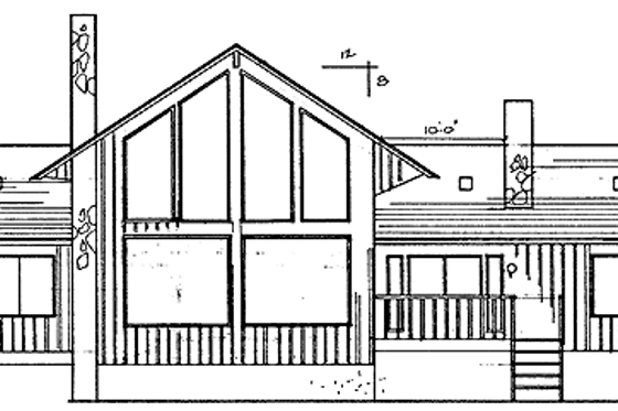 Exterior - Rear Elevation for Contemporary House Plan #60-843 - 3 bed, 3 bath