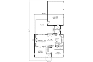 Floor Plan - Main Floor for Colonial House Plan #100-451 - 4 bed, 2.5 bath