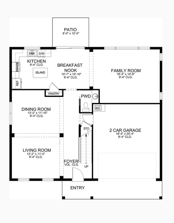 House Blueprint - Traditional Floor Plan - Main Floor Plan #1058-201